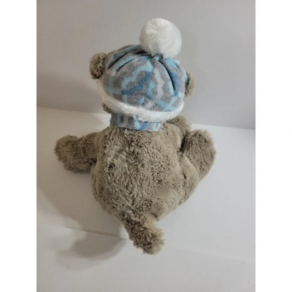 Gentle Treasures Teddy Bear Plush Winter Hat Scarf Stuffed Animal Brown Blue